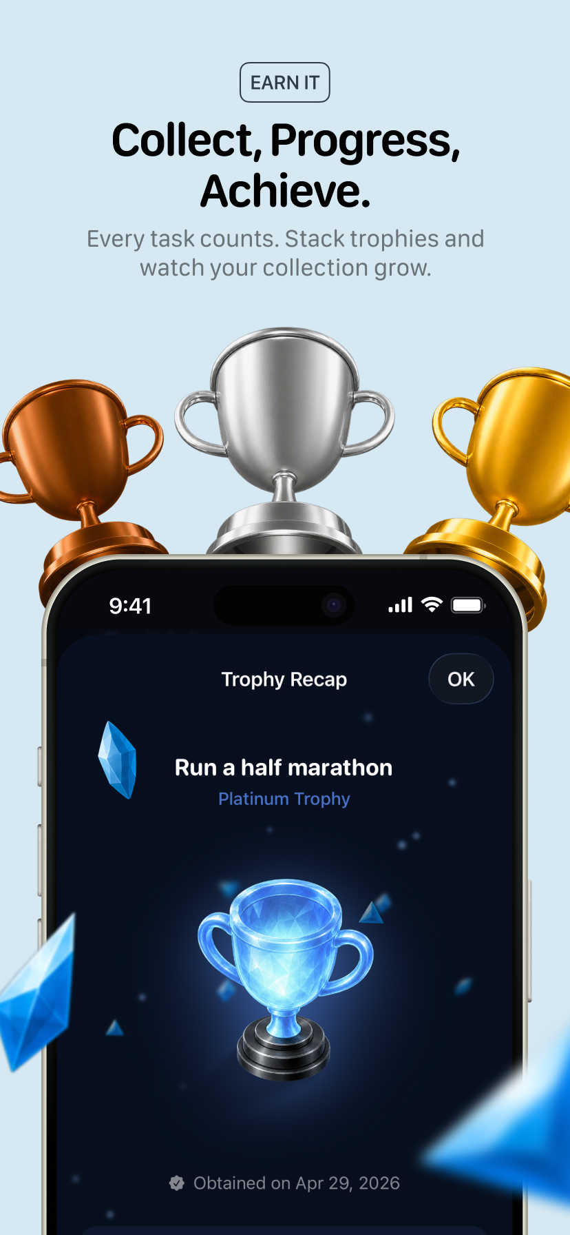 Trophy recap screen